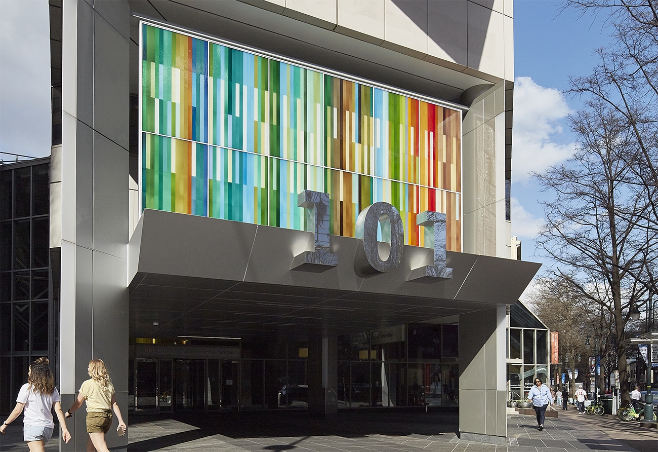 Colorful Glass Facade | 101 North Tryon | Paul Housberg