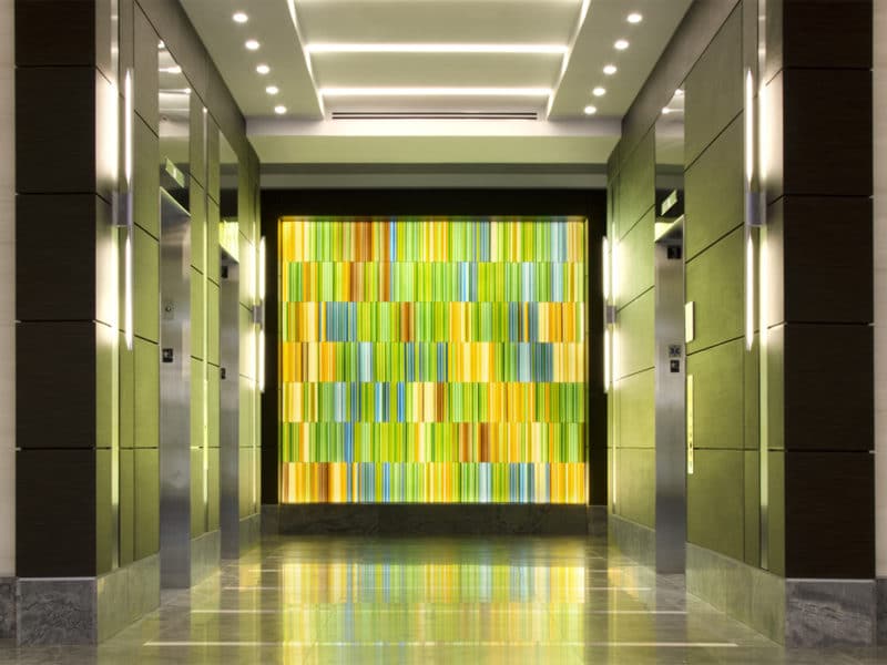 Decorative Glass Wall | Fallsgrove Plaza | Paul Housberg