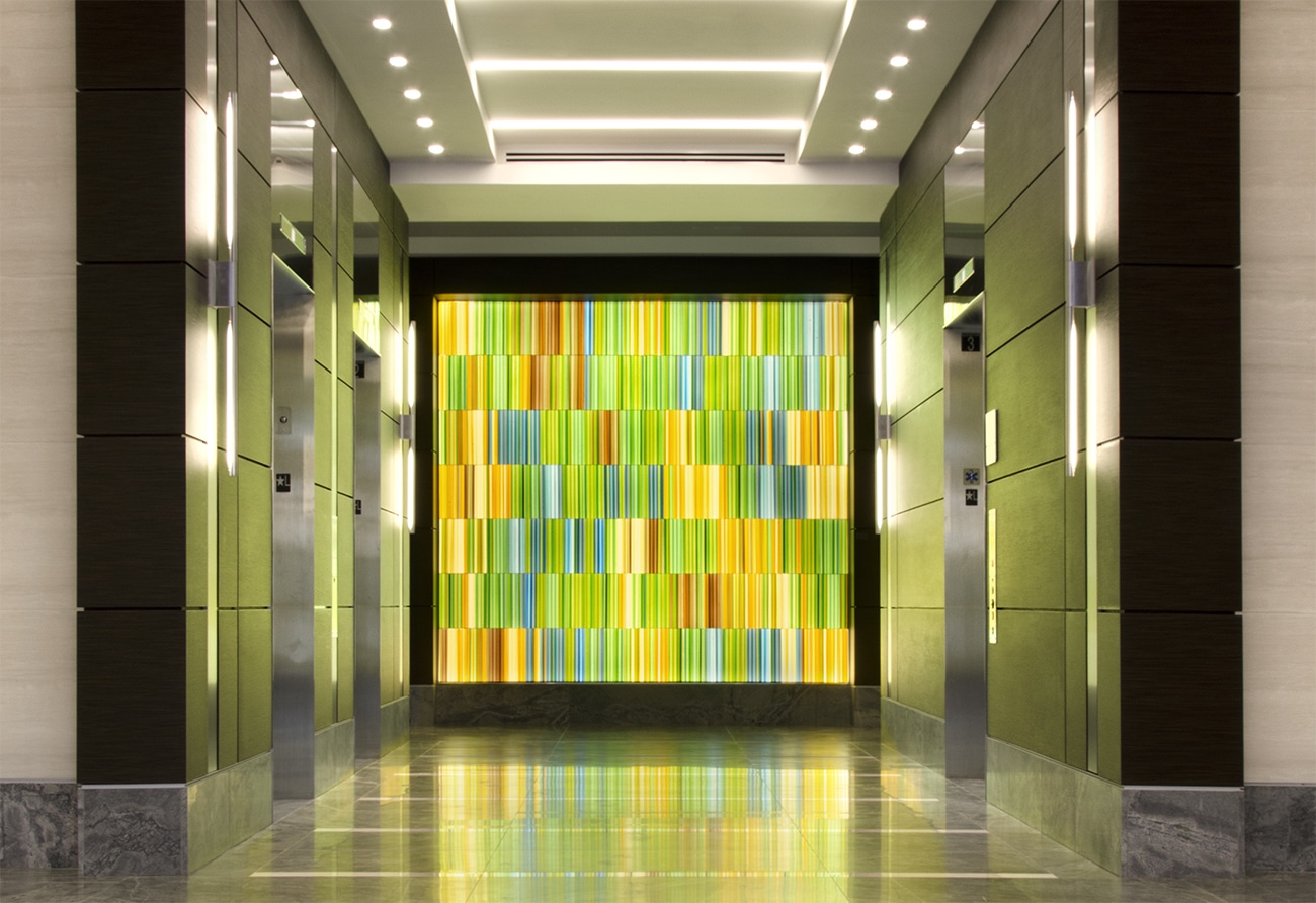 Decorative Glass Wall | Fallsgrove Plaza | Paul Housberg