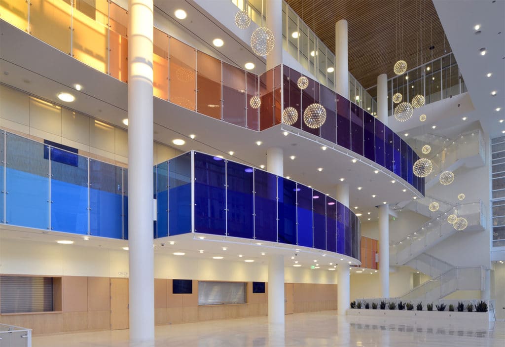 Colored Glass Balustrade |1| Eccles Theater | Paul Housberg