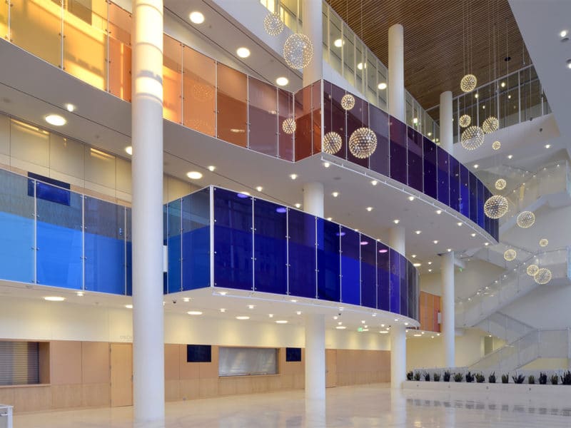 Colored Glass Balustrade |1| Eccles Theater | Paul Housberg