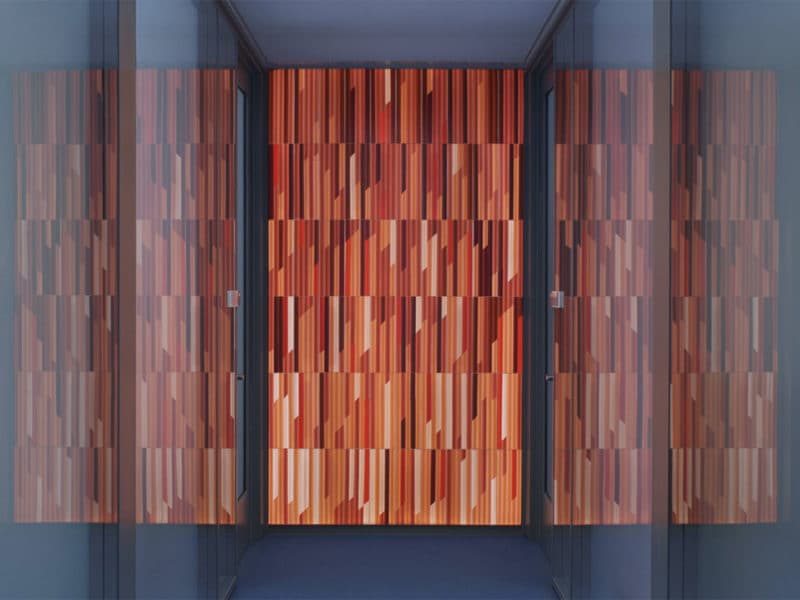 Red Orange | Art Glass Walls | Frick Chemistry Lab, Princeton | Paul Housberg