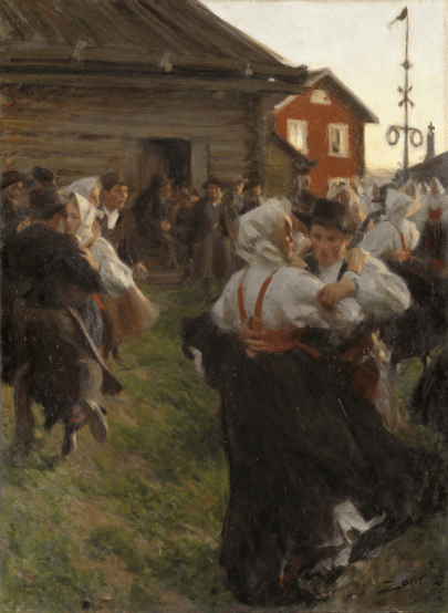 "Midsummer Dance" by Anders Zorn, 1897, restricted palette